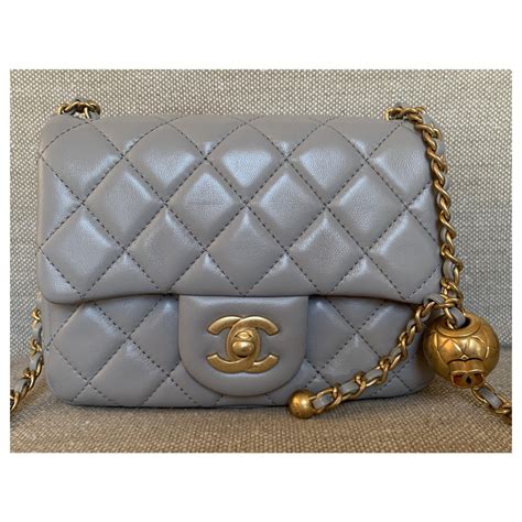 chanel pearl crush gray|original Chanel classic flap bag.